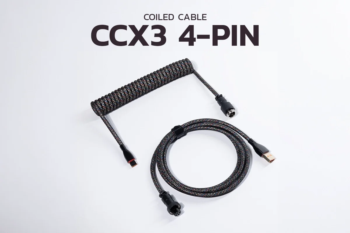สายคีย์บอร์ด SARU Coiled Cable CCX3 4-Pin
